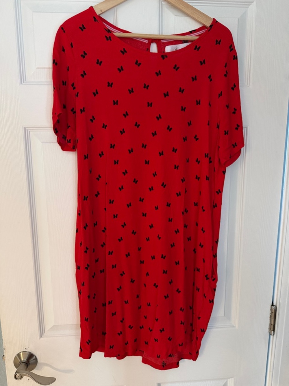 Disney Red Dress with Black Minnie Bow Motif